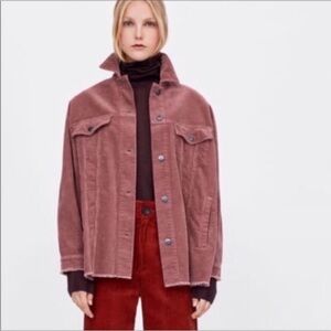 Zara Women's Corduroy Jacket - Mauve